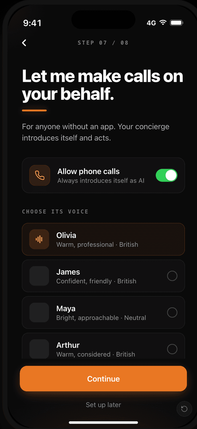Subscriber concierge — heads-up