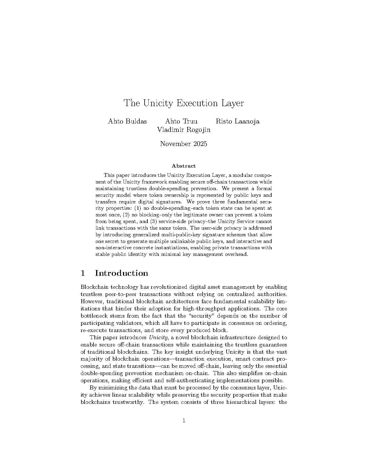 The Unicity Execution Layer